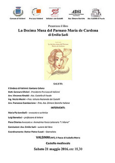 Il 21 maggio a Valsinni presentazione del libro di Emilio Sarli “La decima musa del Parnaso”