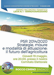 Elezioni Teggiano. Domani la lista “RinnoviAMO DIANO” discuterà del futuro dell’agricoltura