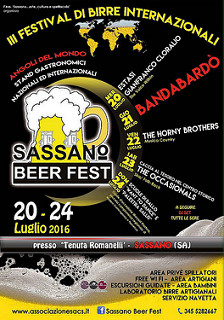 Dal 20 al 24 luglio ritorna il “Sassano Beer Fest”, festival di birre internazionali