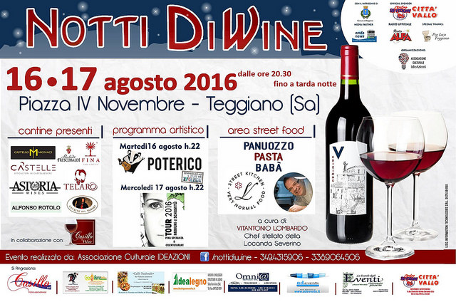 Teggiano: il 16 e 17 agosto torna la V edizione di “Notti DiWine”