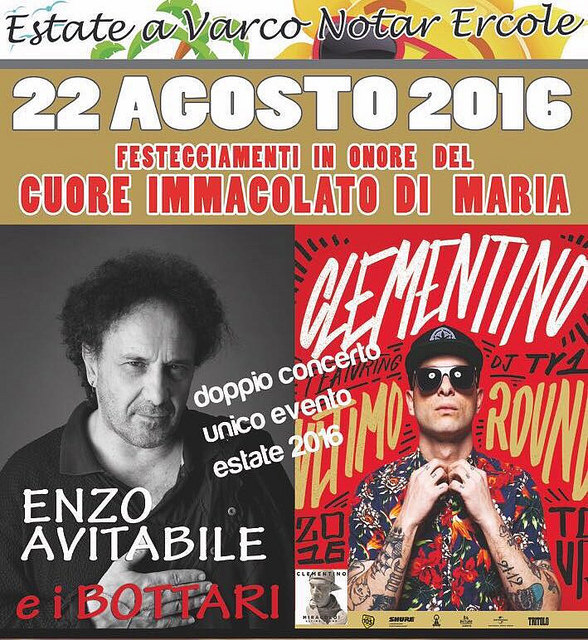 Sassano: questa sera Enzo Avitabile e Clementino in concerto a Varco Notar Ercole