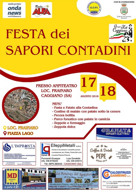 Caggiano: il 17 e 18 agosto la “Festa dei Sapori Contadini”