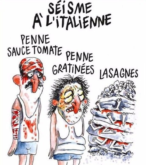 Charlie Hebdo sul terremoto. Assessore di Teggiano:”Aveva ragione l’Isis!”