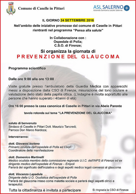 Caselle in Pittari: domani la “Giornata di prevenzione del Glaucoma”