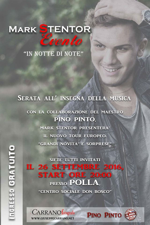 Polla: il 26 settembre Mark Stentor ed il Maestro Pinto Pinto in “Notte di Note”