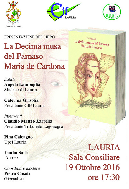 Lauria: il 19 ottobre presentazione del libro “La Decima musa del Parnaso”