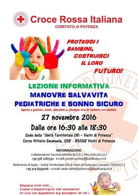 Vietri di Potenza: il 27 novembre corso su manovre salvavita pediatriche