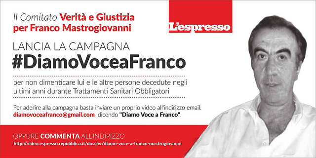 Al via #DiamoVoceaFranco, la campagna social per non dimenticare Mastrogiovanni