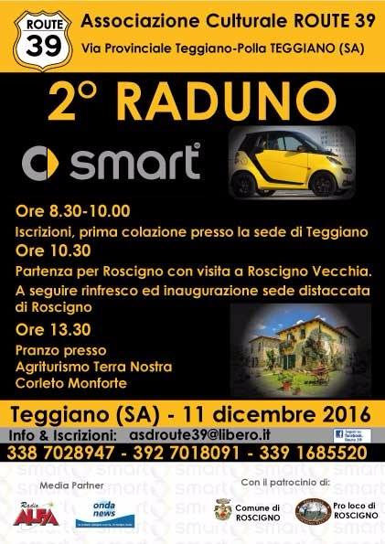 Teggiano: l’11 dicembre raduno di auto Smart a cura dell’associazione “ROUTE 39”