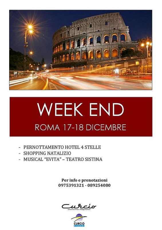 Curcio Viaggi di Polla organizza weekend a Roma il 17 e 18 dicembre