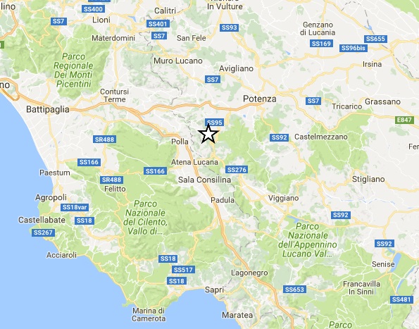 Scossa di terremoto in Basilicata. Epicentro a Brienza, magnitudo 2.4