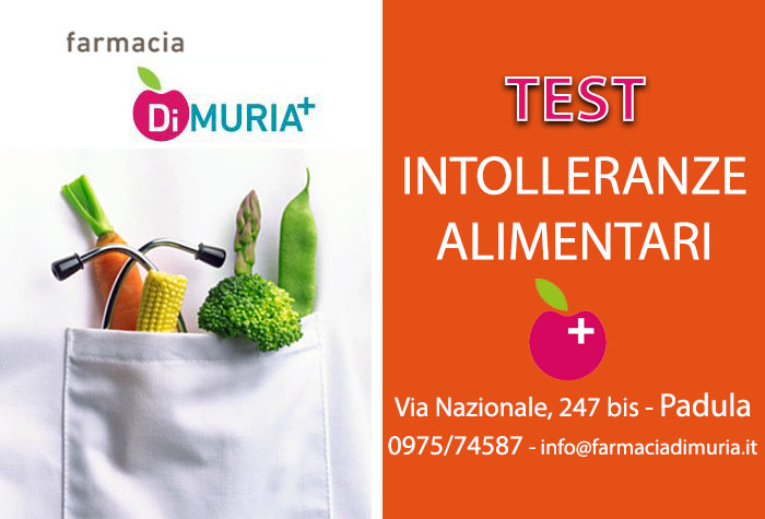 Alla Farmacia Di Muria di Padula Scalo arriva il test per scoprire le intolleranze alimentari