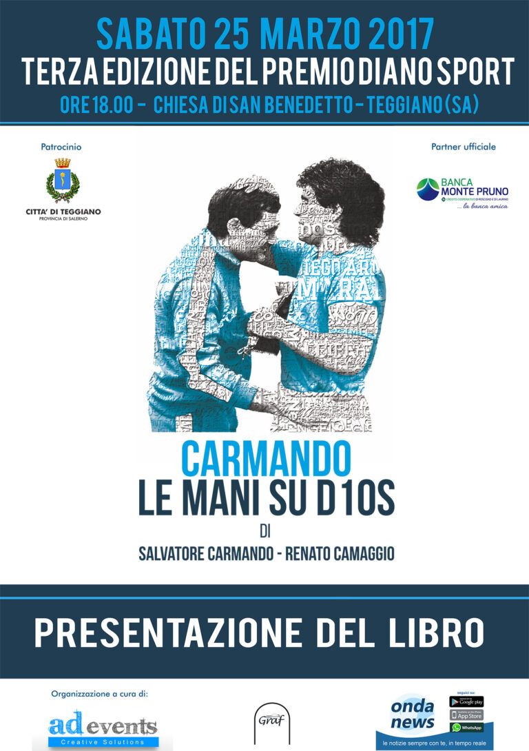 Teggiano: domani presentazione del libro “Carmando, le mani su D10S”