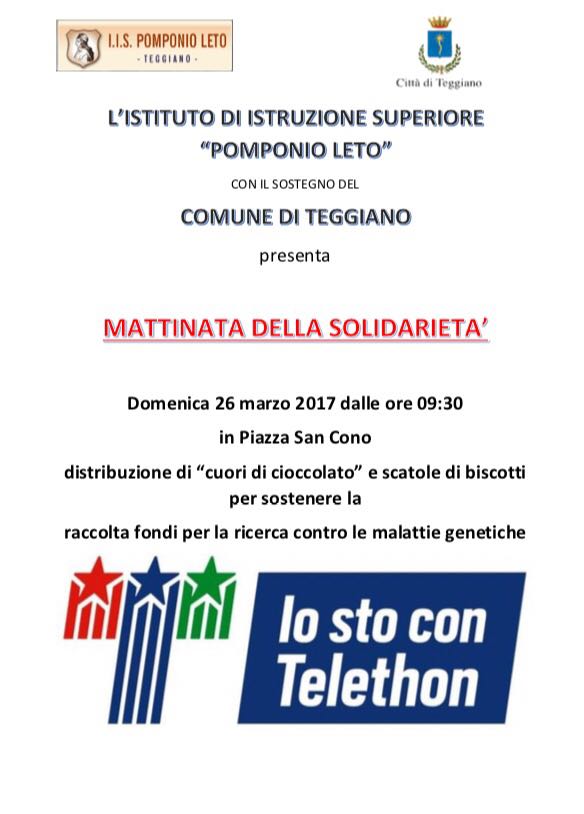 Il “Pomponio Leto” e il Comune di Teggiano insieme per la “Mattinata della solidarietà”