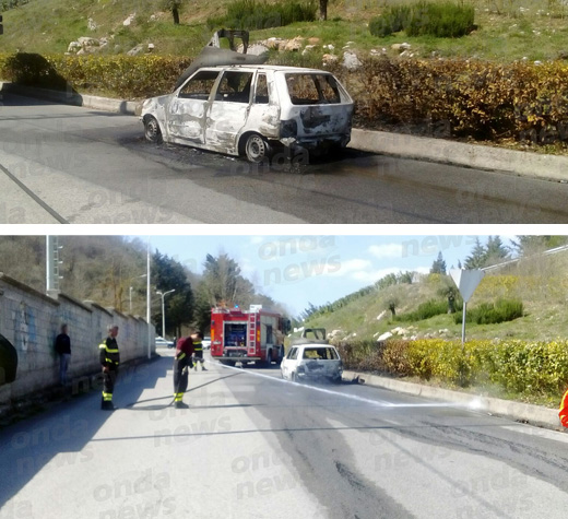 auto incendiata montesano evidenza