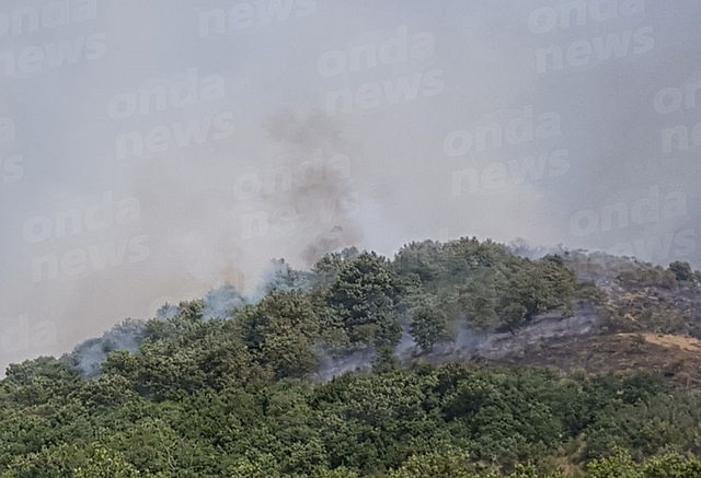 Vasto incendio sulle colline tra Auletta e Salvitelle.In fiamme 30 ettari di macchia mediterranea