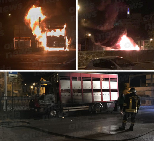 camion in fiamme Polla evidenza 01