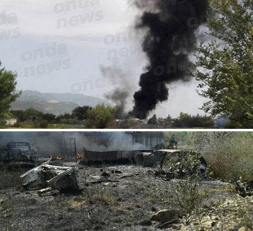 incendio deposito auto polla evidenza