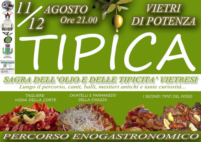 A Vietri di Potenza l’11 e 12 agosto percorso tra i sapori locali con “Tipica”