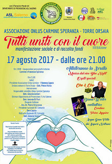 Torre Orsaia: il 17 agosto “Tutti uniti con il cuore”, a cura dell’associazione Carmine Speranza