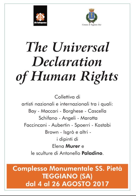 Teggiano: da domani e fino al 26 agosto la mostra “The Universal Declaration of Human Rights”