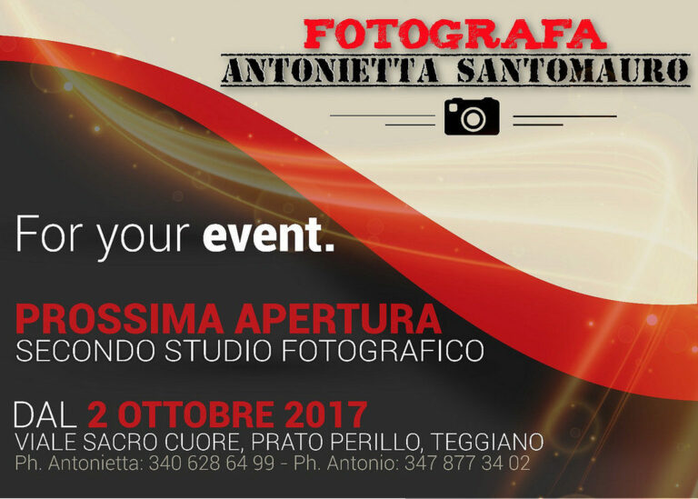 Teggiano: il 2 ottobre apertura del secondo studio fotografico di Antonietta Santomauro