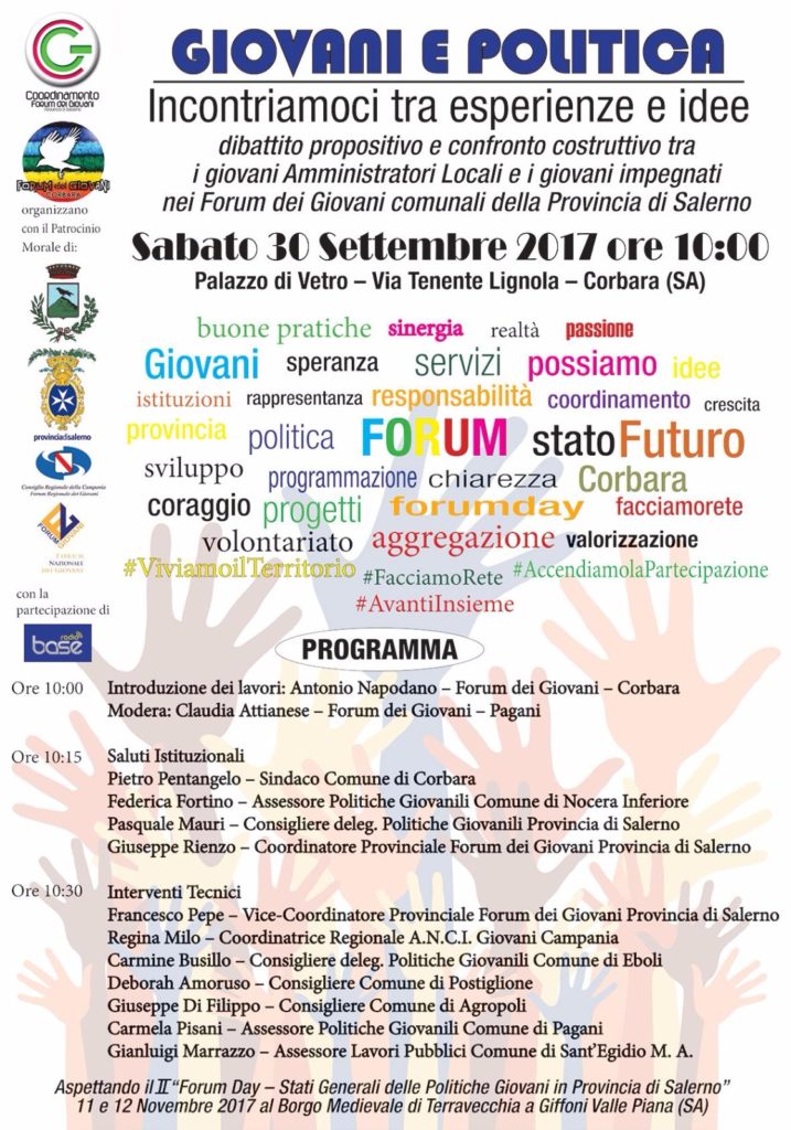 Domani l’incontro “Giovani e Politica” del Coordinamento Provinciale dei Forum dei Giovani