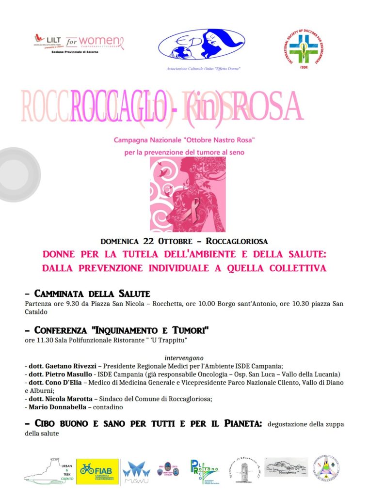 Domani l’evento “Roccaglo(in)Rosa” per la tutela dell’ambiente e della salute