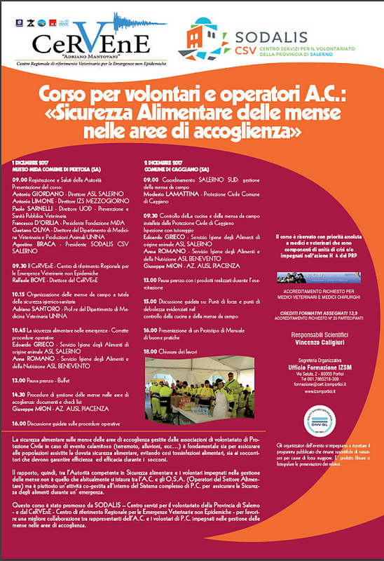 Domani al Museo del Suolo a Pertosa il corso “Sicurezza Alimentare delle mense nelle aree d’accoglienza”