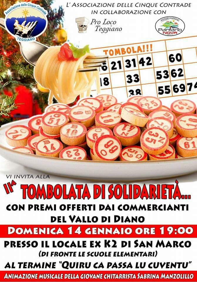 Teggiano: domani a San Marco la II edizione della “Tombolata della Solidarietà”