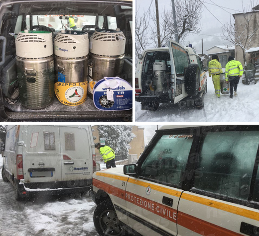 La Protezione Civile Montesano emergenza neve ev