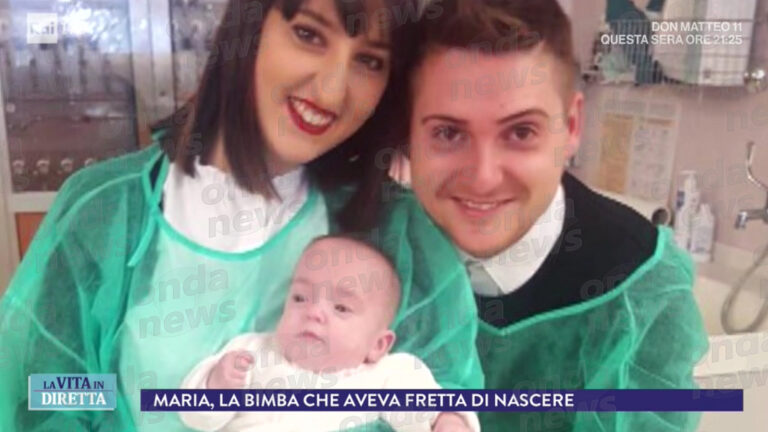 Nata a 22 settimane. A “La Vita in Diretta” la storia della piccola Maria di Vietri di Potenza