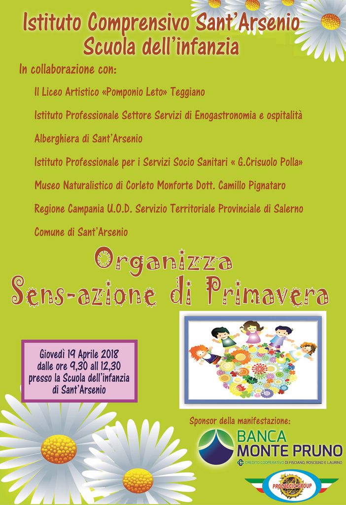 Sant’Arsenio: domani l’evento “Sens-azione di Primavera” dedicato agli studenti