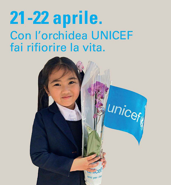 Il 21 e 22 aprile l’orchidea UNICEF a favore dei bambini nelle piazze del Vallo di Diano