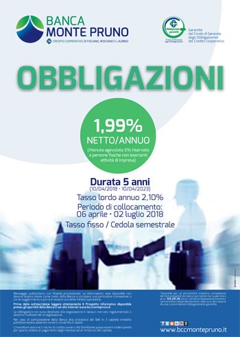 La Banca Monte Pruno emette un nuovo titolo obbligazionario della categoria dei “Trem Bond”