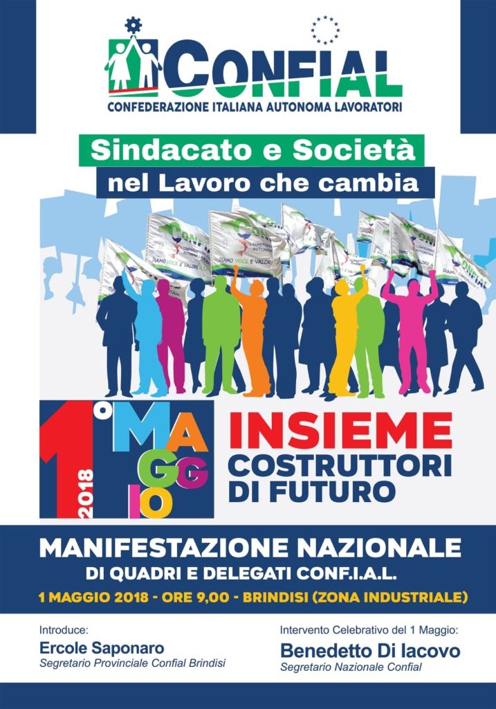 Lavoro. Domani una delegazione del sindacato Confial-Vallo di Diano alla manifestazione di Brindisi