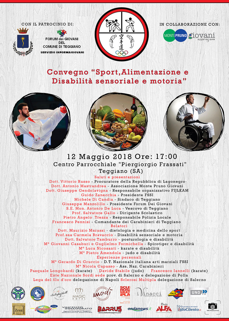 Il 12 maggio a Teggiano il convegno su “Sport, alimentazione e disabilità sensoriale e motoria”