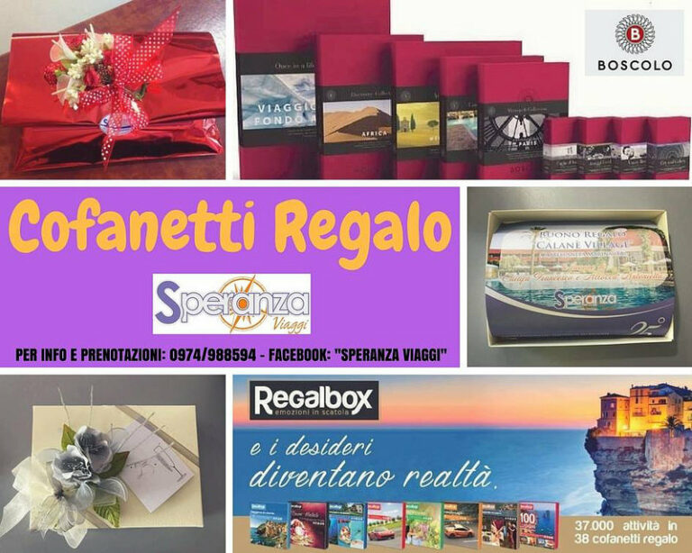 L’agenzia Speranza Viaggi a Caselle in Pittari offre un’idea regalo personalizzata per tutte le esigenze