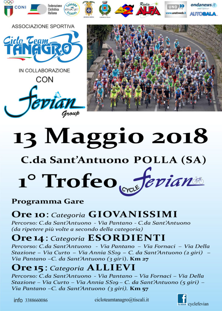 Polla: il 13 maggio l’associazione sportiva Ciclo Team Tanagro organizza il “Trofeo Fevian”