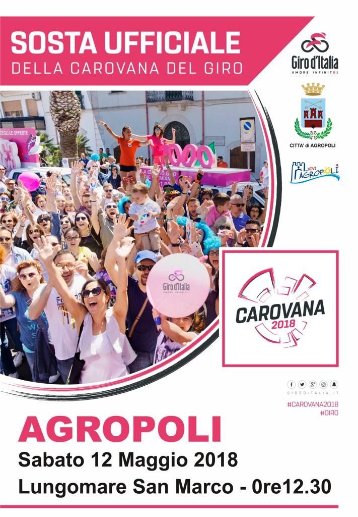 Il 12 maggio la carovana del Giro d’Italia 2018 fa tappa nella Città di Agropoli