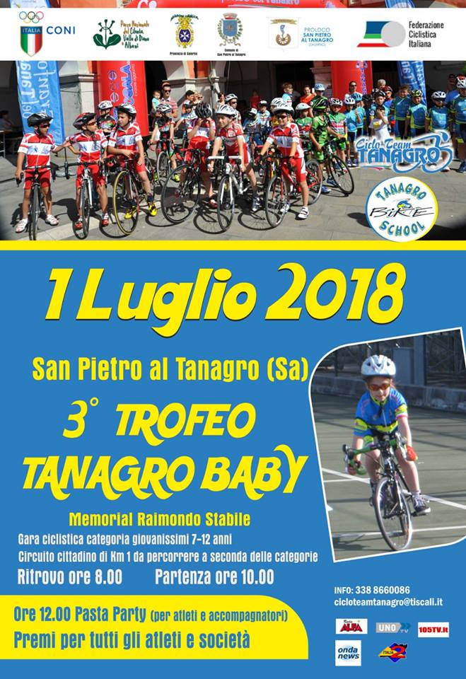 San Pietro al Tanagro: domani la terza edizione del Trofeo Tanagro Baby per giovani ciclisti