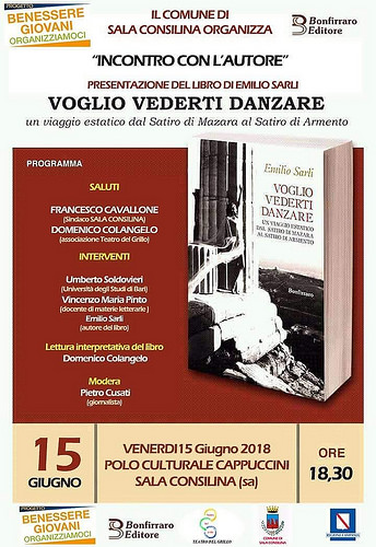 Sala Consilina: domani la presentazione del libro “Voglio vederti danzare” di Emilio Sarli