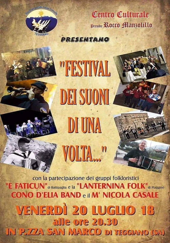 Teggiano: domani musica e tradizione con il “Festival dei suoni di una volta…”