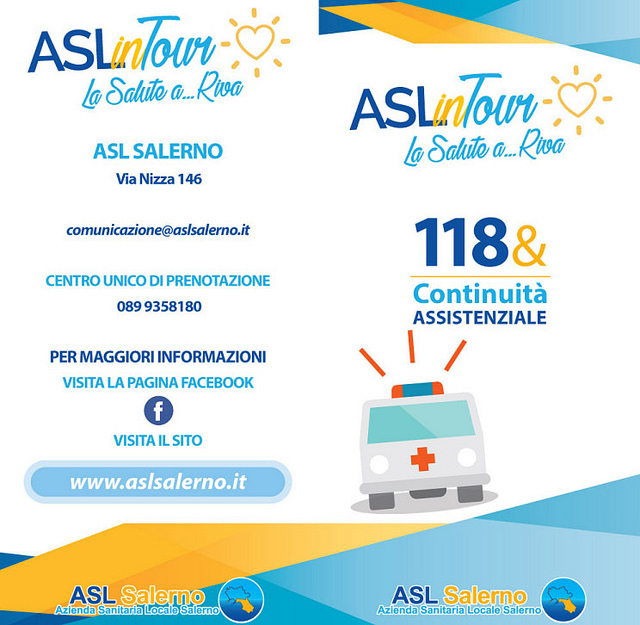 Asl in Tour, la salute a…Riva. Al via la campagna di assistenza dell’Asl Salerno nelle località balneari