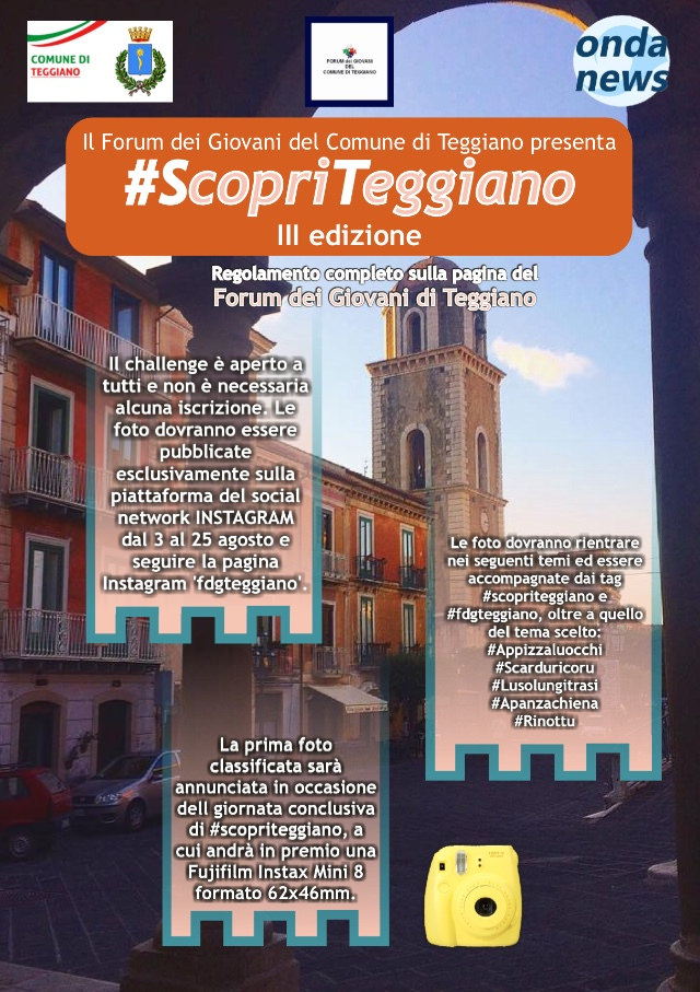 Teggiano: al via il challenge fotografico #ScopriTeggiano. In palio una Fujifilm Instax Mini 8