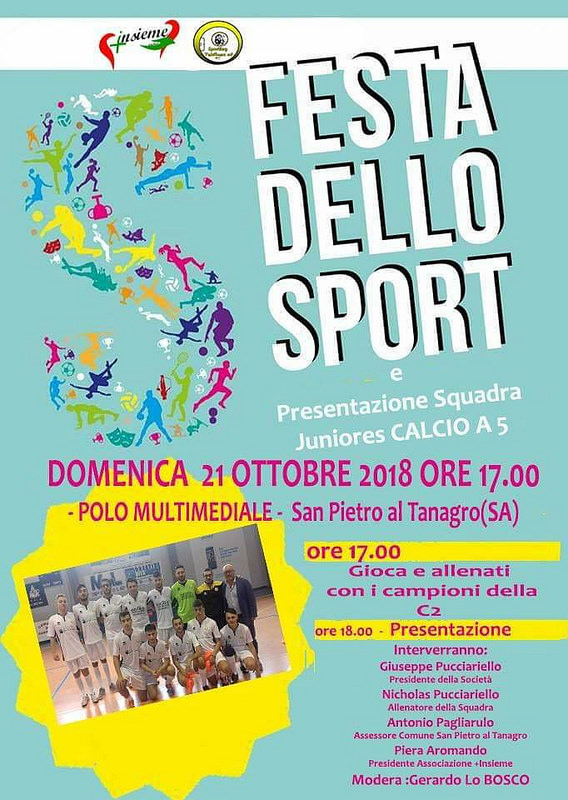 Festa dello Sport a San Pietro al Tanagro. Domani la presentazione della Juniores Calcio a 5