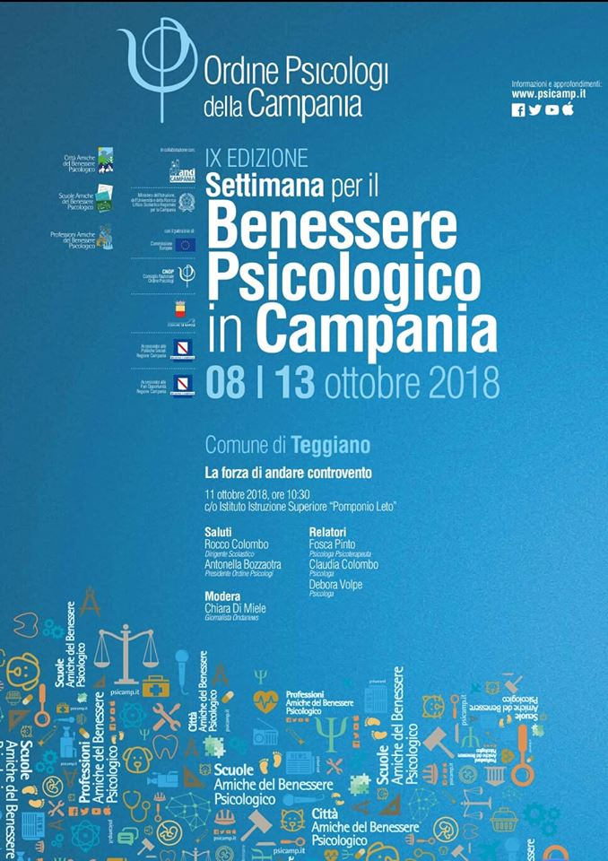 Settimana del Benessere Psicologico. L’11 ottobre incontro con gli psicologi al “Leto” di Teggiano”