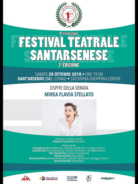 Sant’Arsenio: domani la presentazione della VII edizione del “Festival Teatrale Santarsenese”