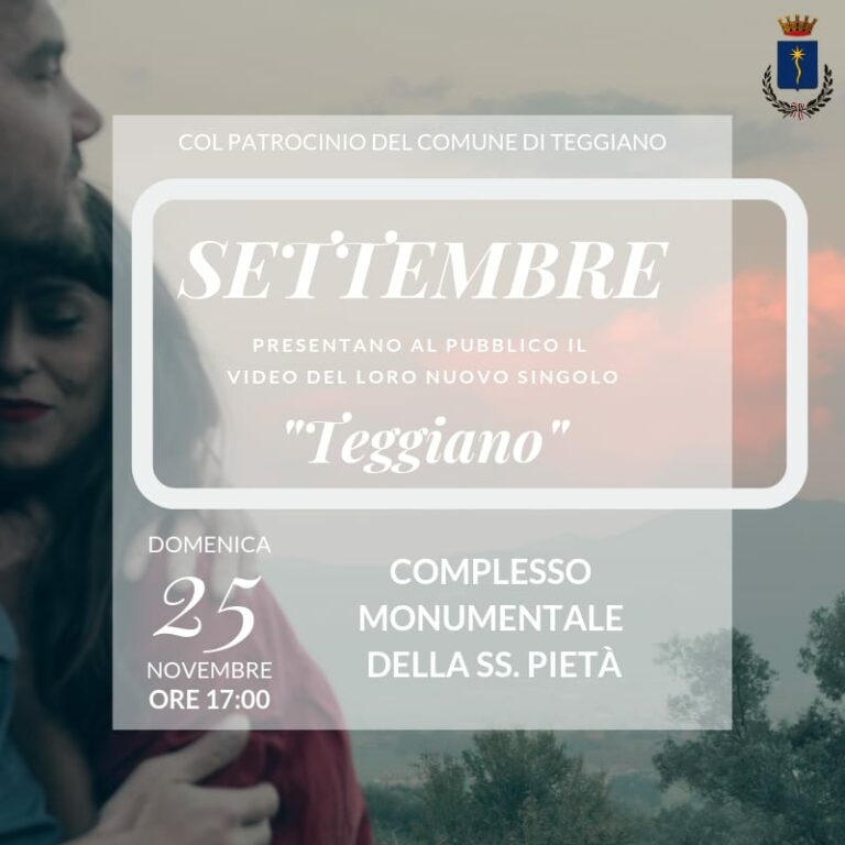 Domani il duo “Settembre” presenta al pubblico il video del primo singolo “Teggiano”