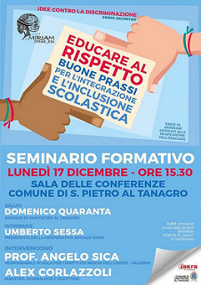 San Pietro al Tanagro: domani l’incontro “Educare al rispetto” su integrazione e inclusione